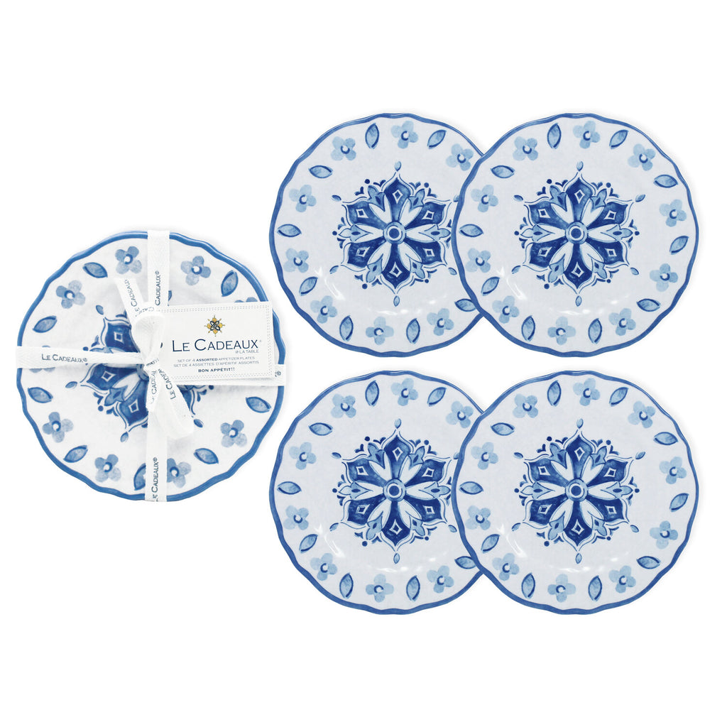 Moroccan Blue Appetizer Plates Set