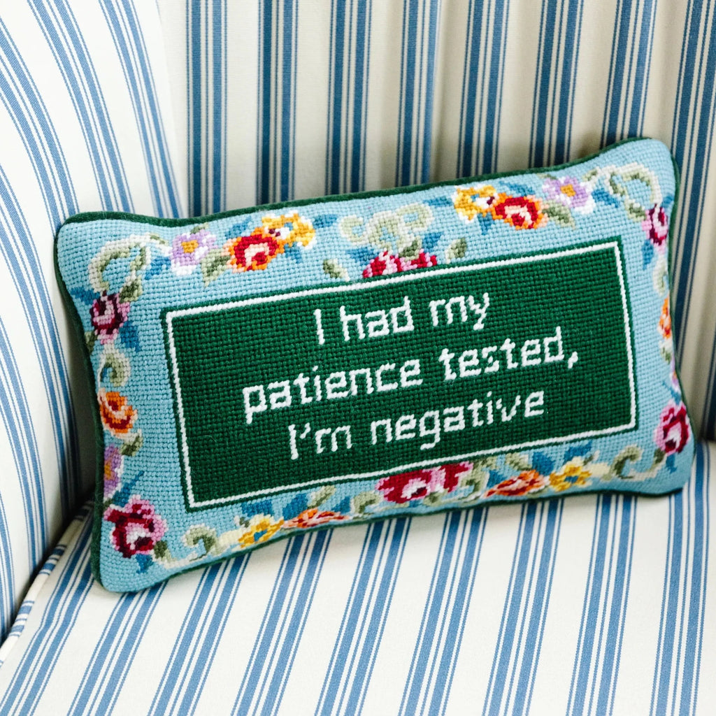 Patience Needlepoint Pillow