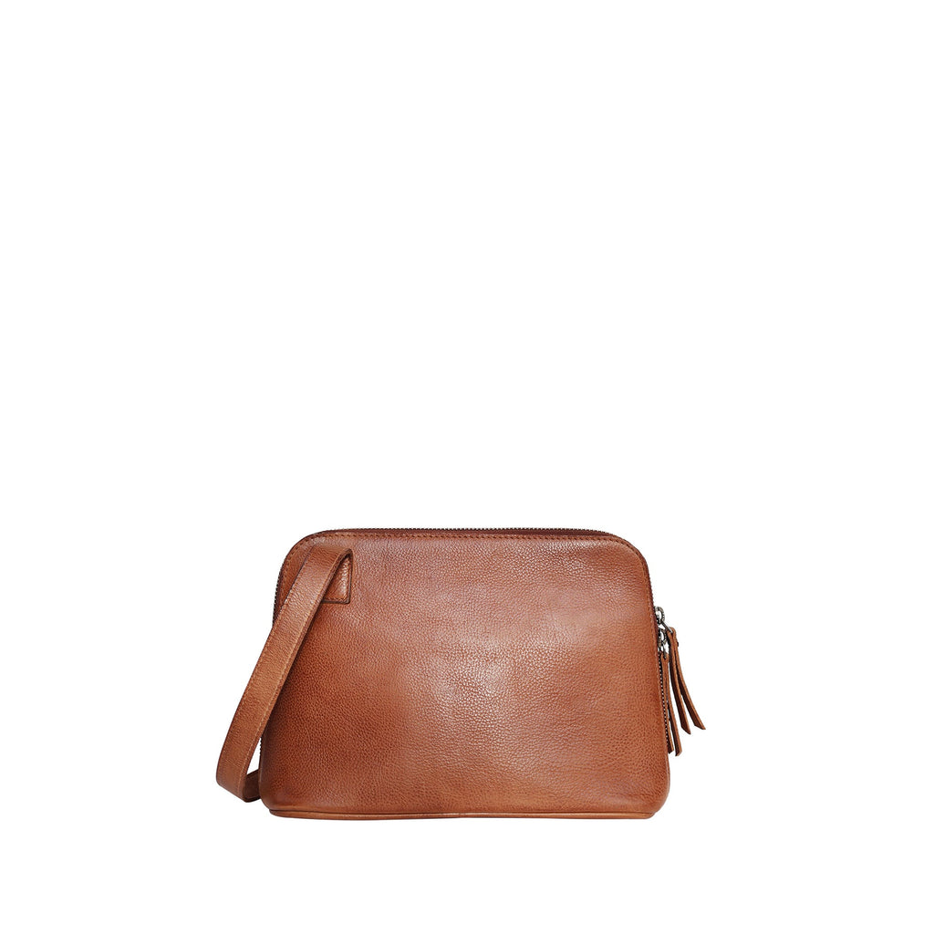 Leather Envelope Crossbody Bag: Harbor Cognac