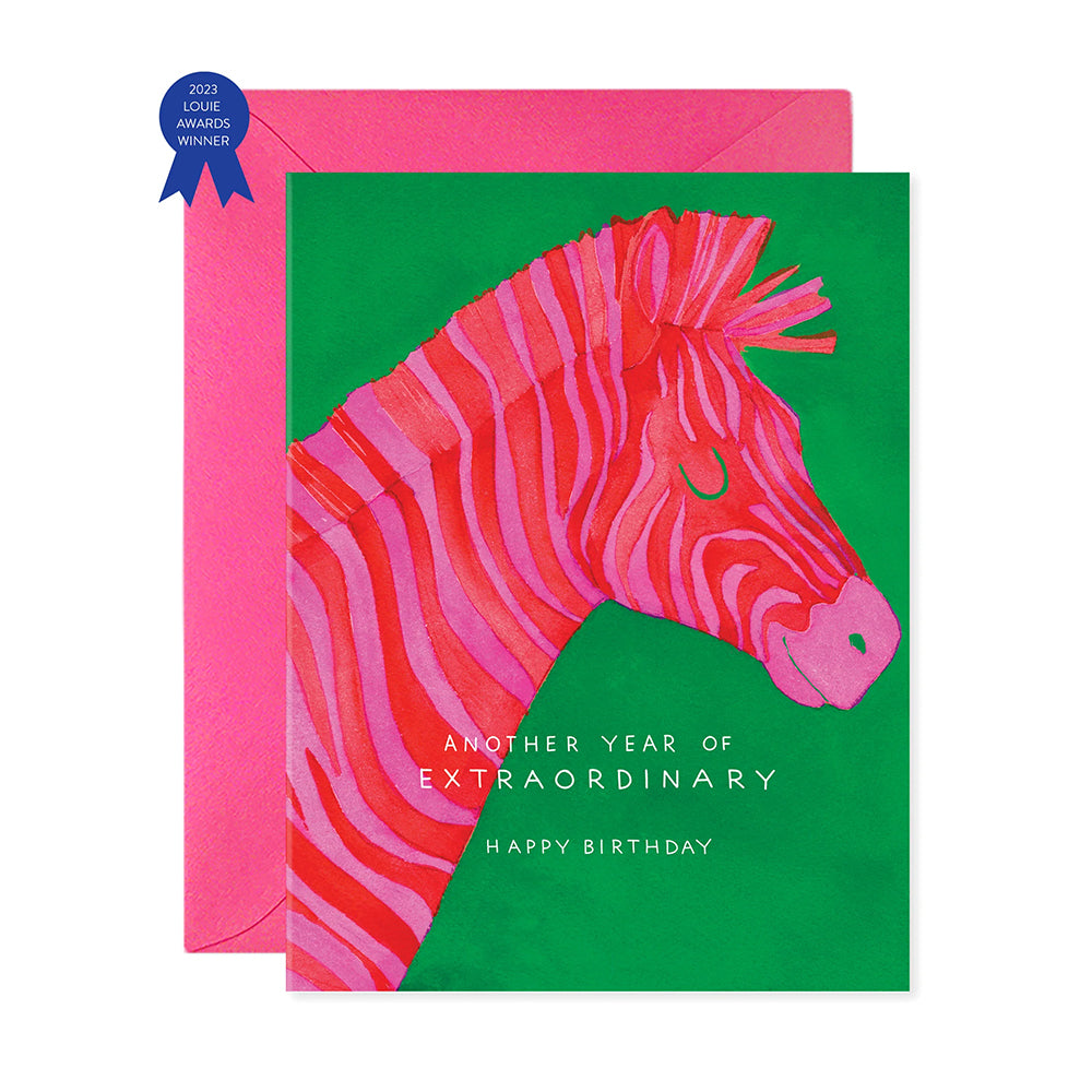 Extraordinary Zebra Birthday Notecard