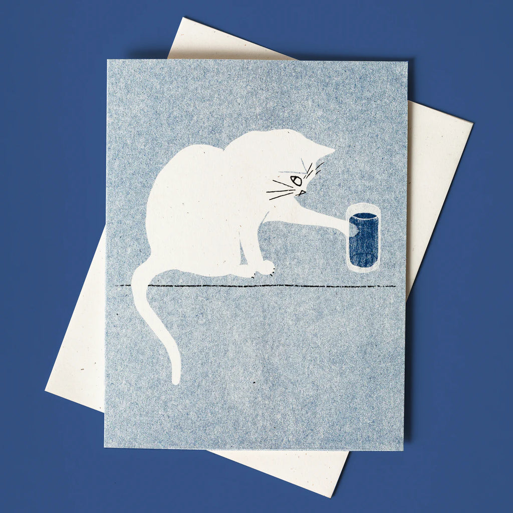Water Glass Greeting Risograph Card