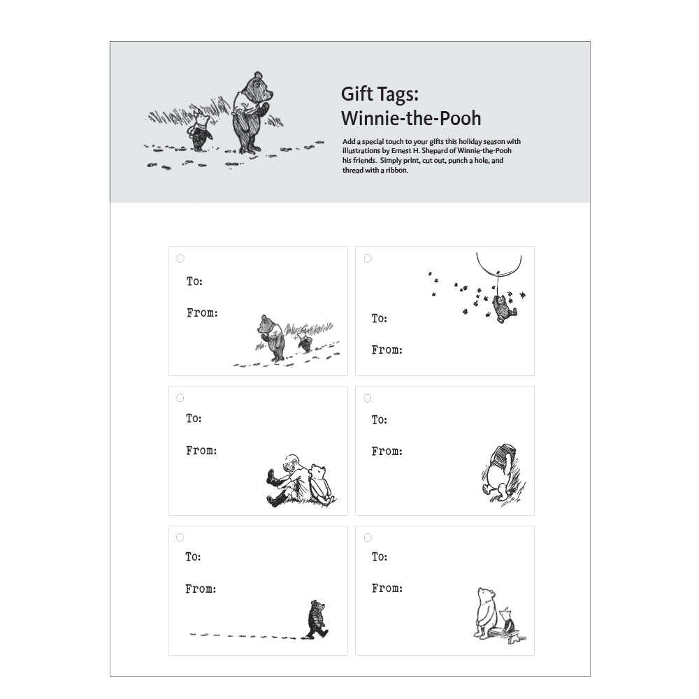 Winnie-the-Pooh Printable Gift Tags