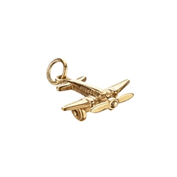 Gold Propeller Airplane Charm