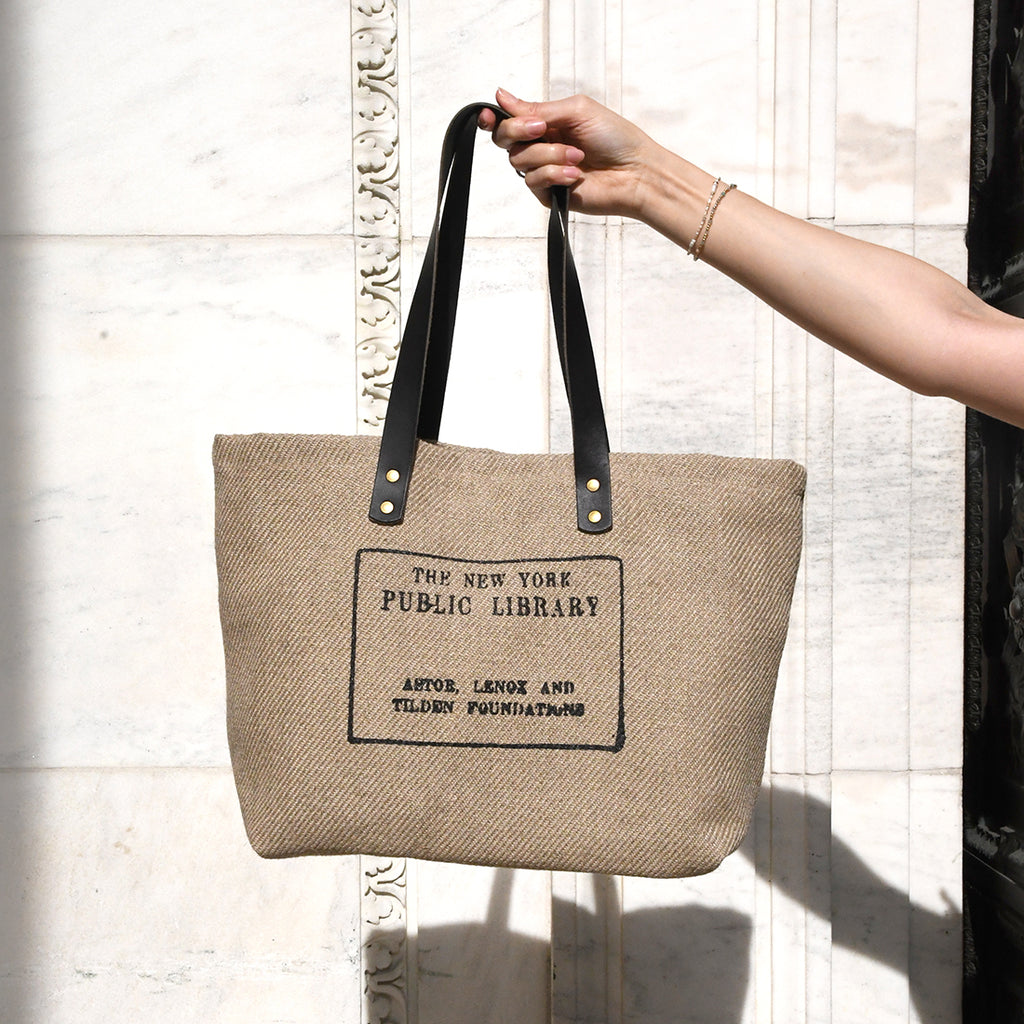 Irish Linen NYPL Vintage Stamp Tote Bag | The New York Public