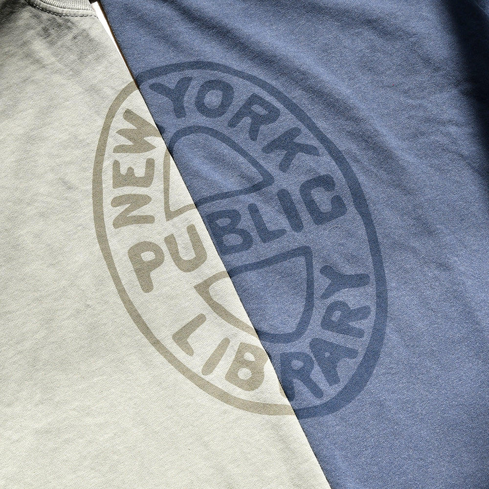 NYPL Denim Blue Bookbinding Stamp T-Shirt