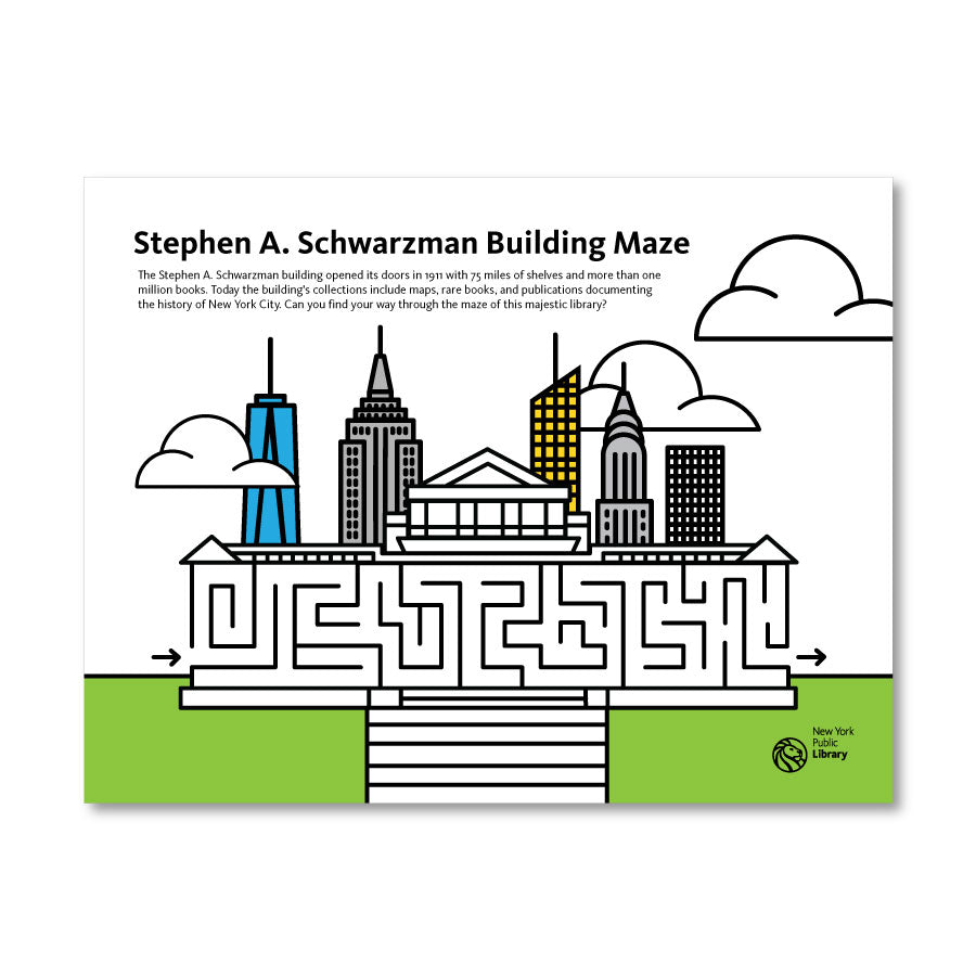 Printable Maze: Stephen A. Schwarzman Library - The New York Public Library Shop