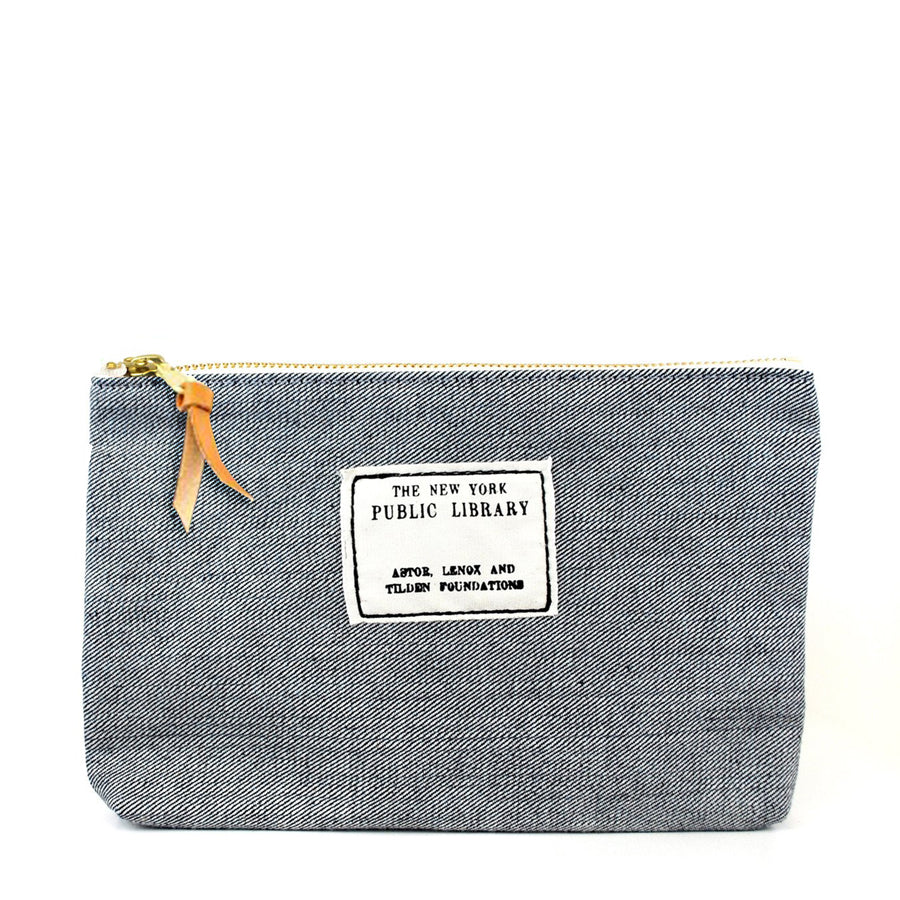 Denim Vintage NYPL Stamp Pouch - The New York Public Library Shop