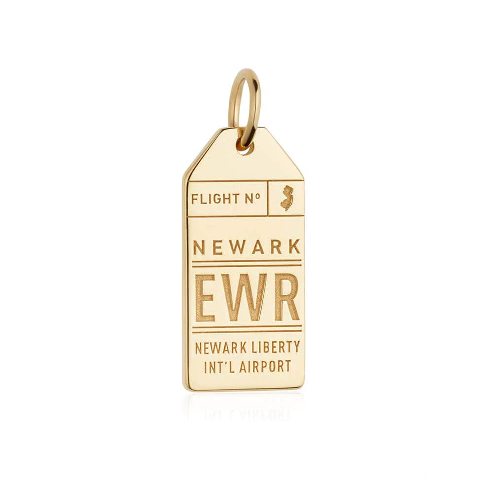 Gold Newark EWR Luggage Tag Charm
