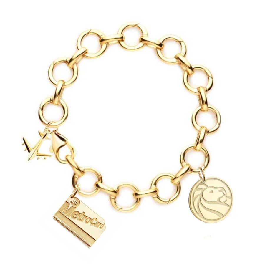 NYPL and NYC Gold Infinity Charm Bracelet - The New York Public Library Shop