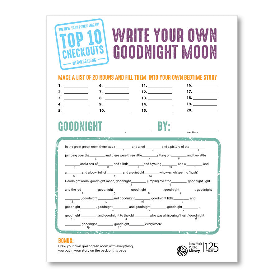 Write Your Own Story: Goodnight Moon - The New York Public Library Shop