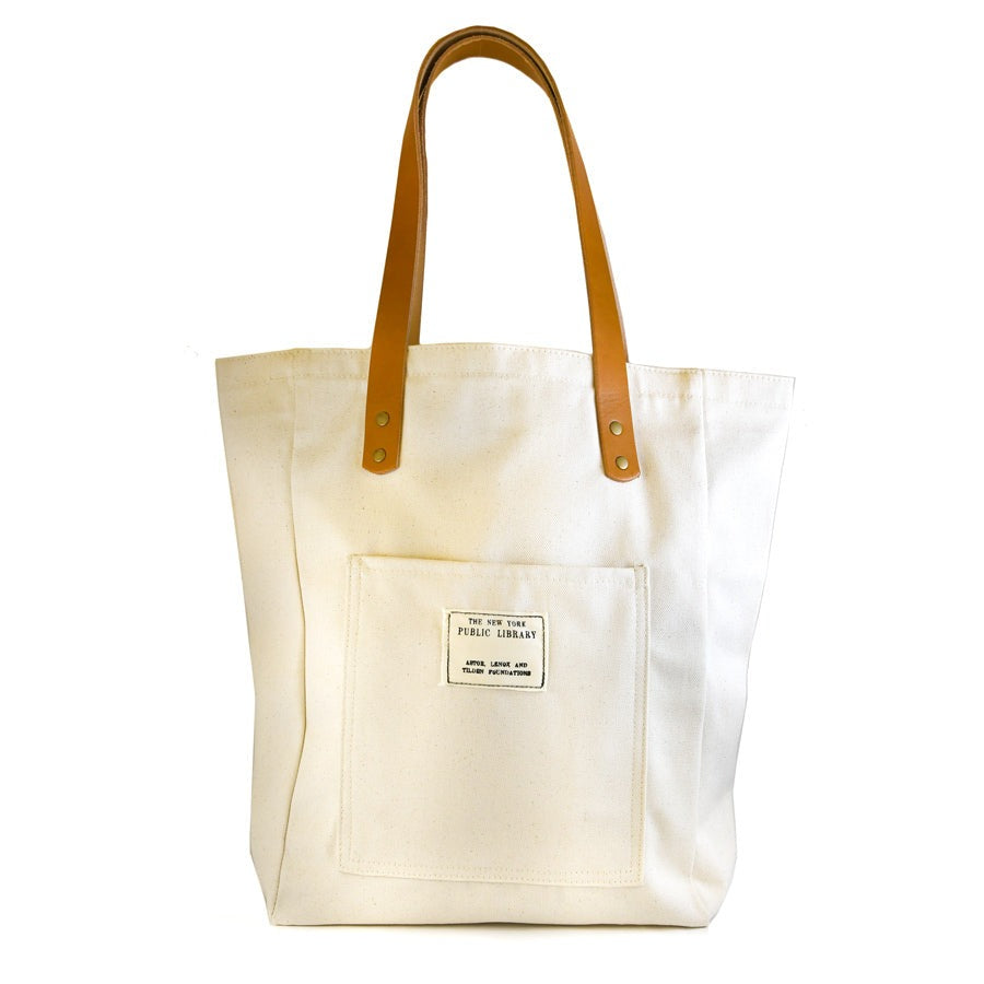 Natural Vintage NYPL Stamp Tote Bag - The New York Public Library Shop