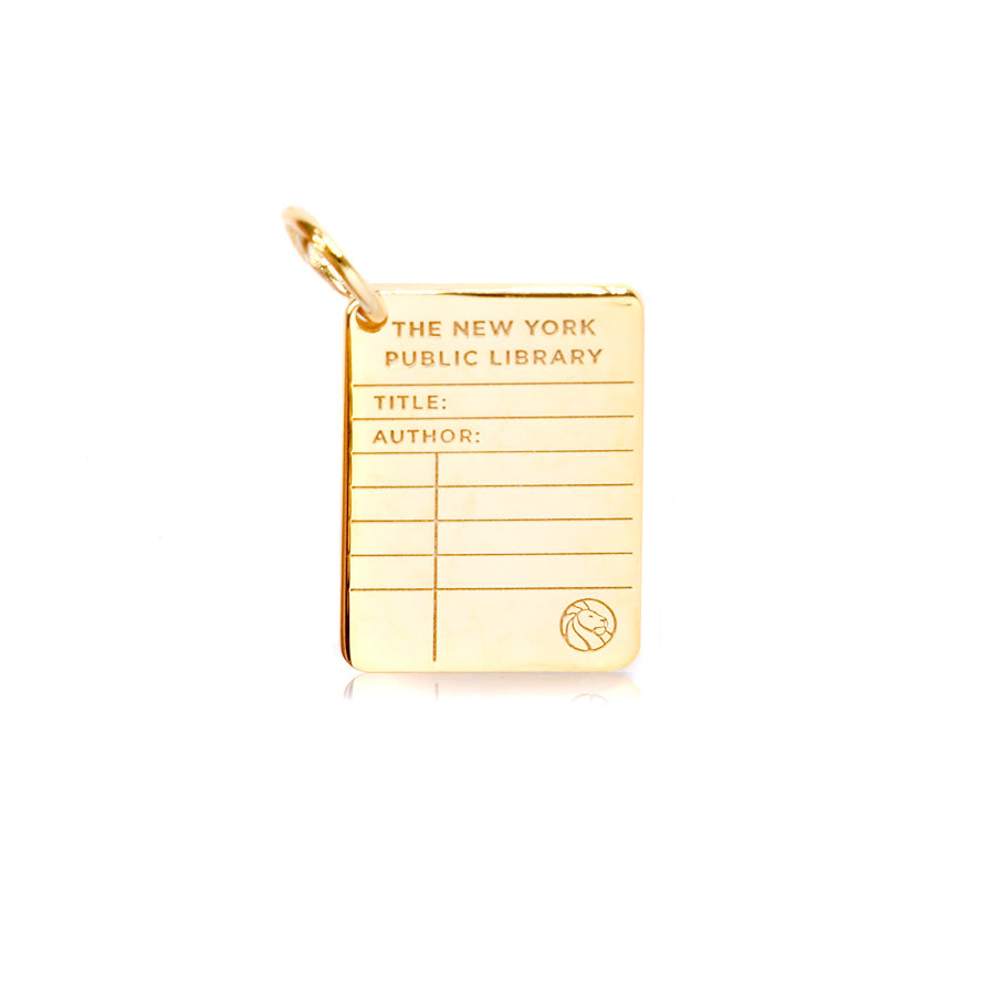 Solid 14K Gold NYPL Library Card Charm