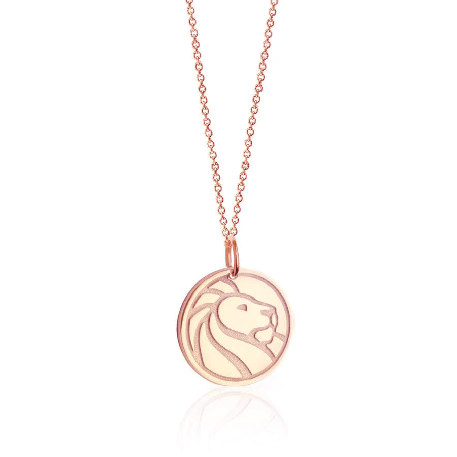 Rose Gold NYPL Lion Necklace