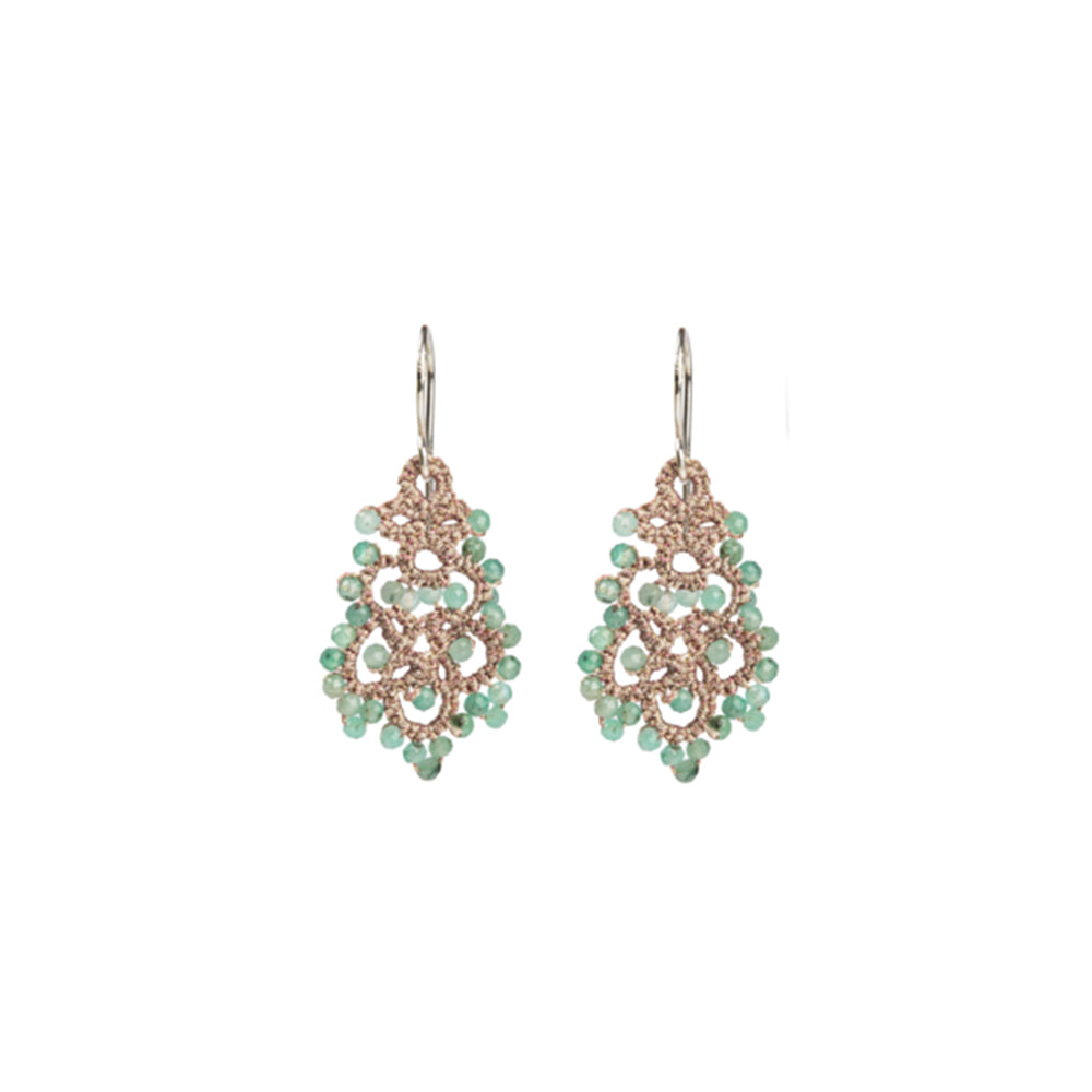 Lace Earrings: Talia in Emerald