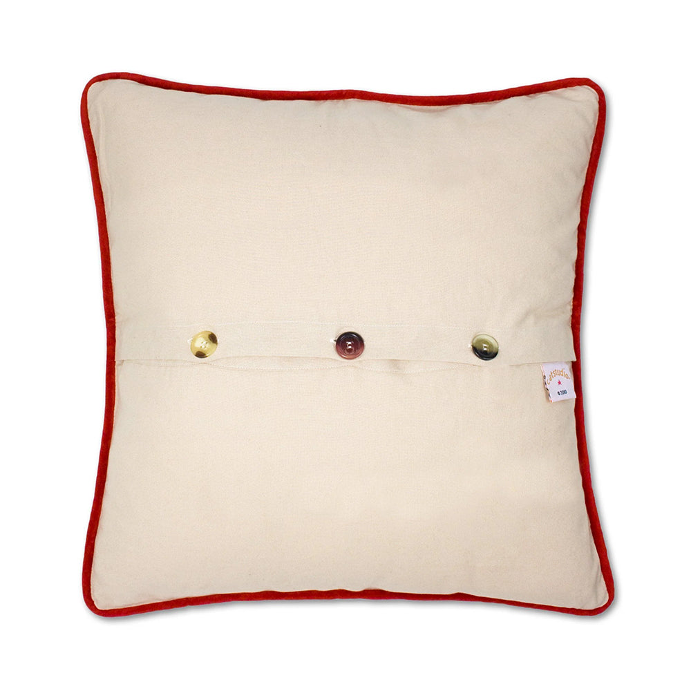 12 Days of Christmas Hand-Embroidered Pillow