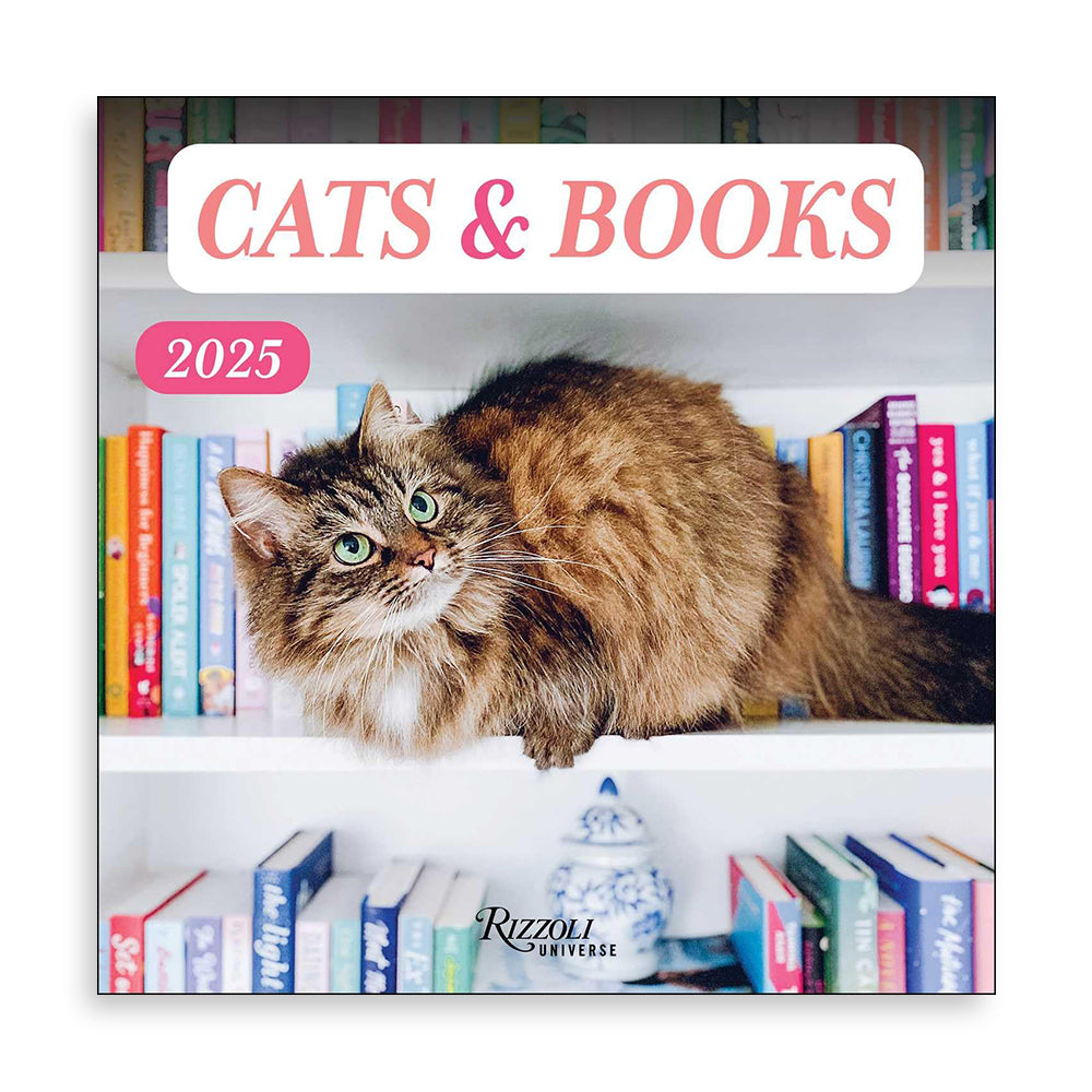 Cats & Books 2025 Wall Calendar