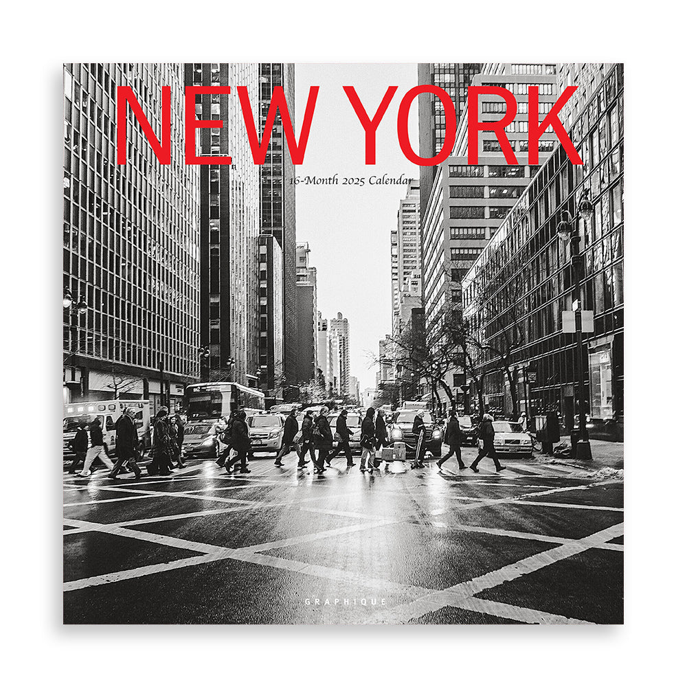 Black & White New York 2025 Wall Calendar