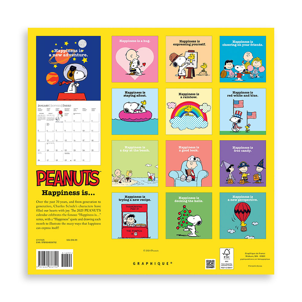 Peanuts 2025 Wall Calendar