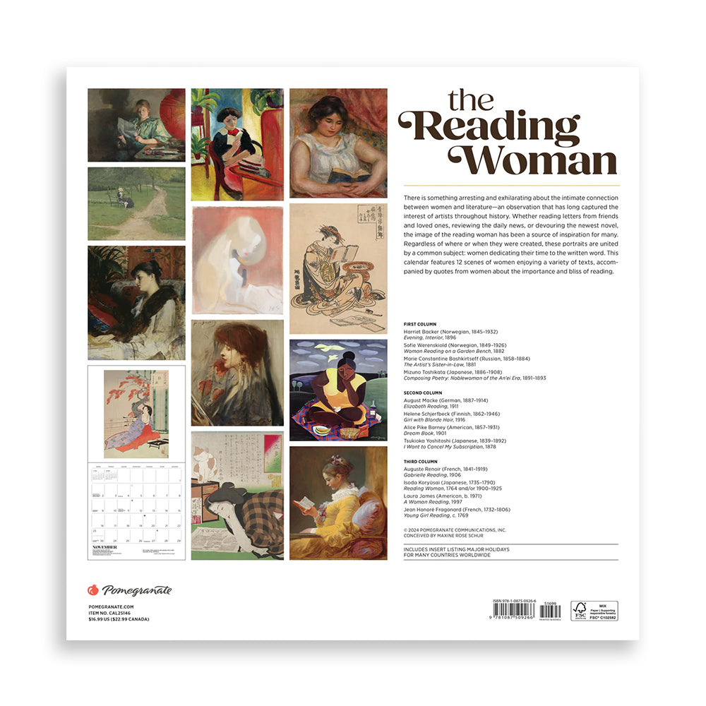 The Reading Woman 2025 Wall Calendar