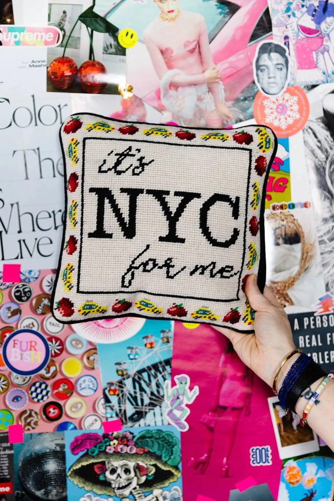 It's NYC For Me Needlepoint Pillow