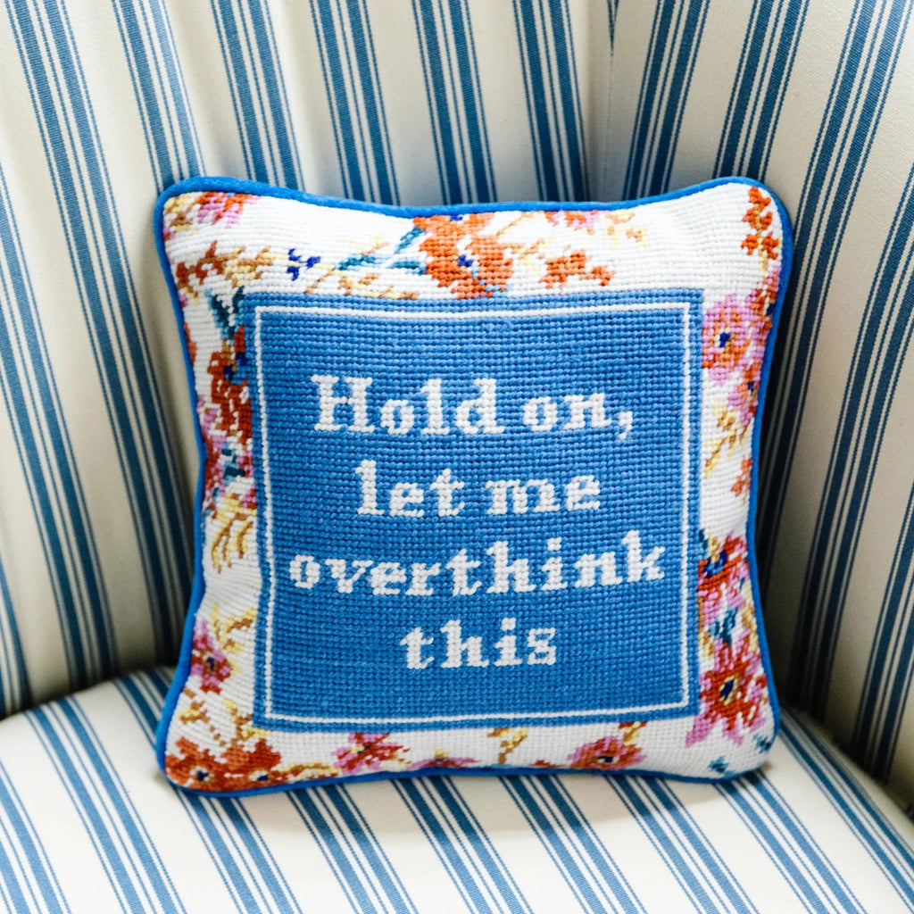 Overthink Needlepoint Pillow | The New York Public Library Shop