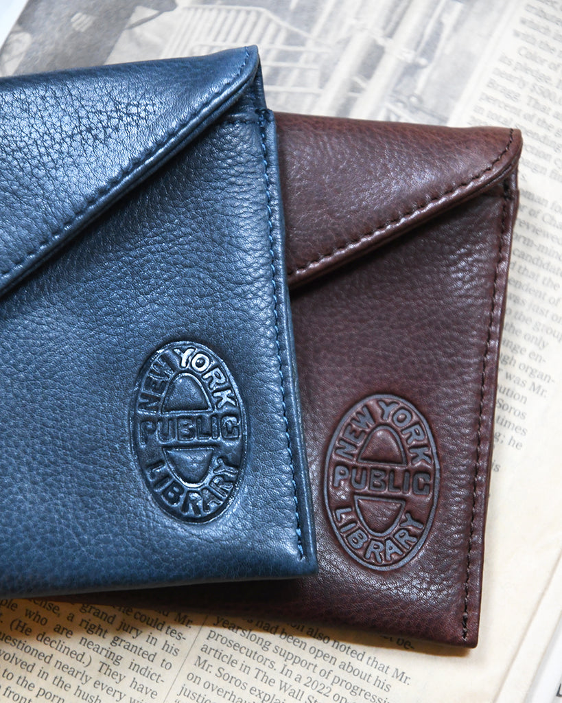 Leather NYPL Bookbinding Stamp Wallet in Brown | The New York Public ...