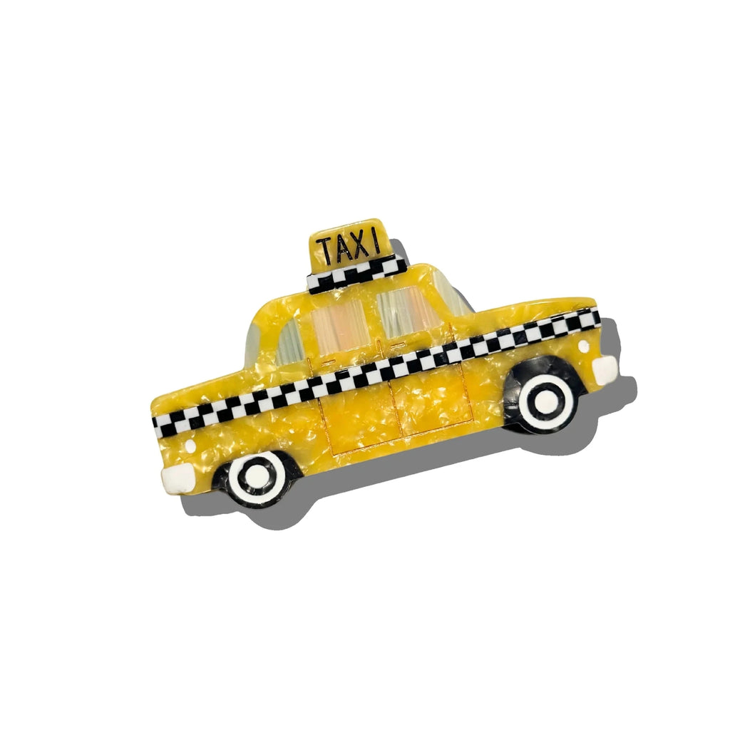 Hand-Painted Yellow Taxi Cab Claw Hair Clip