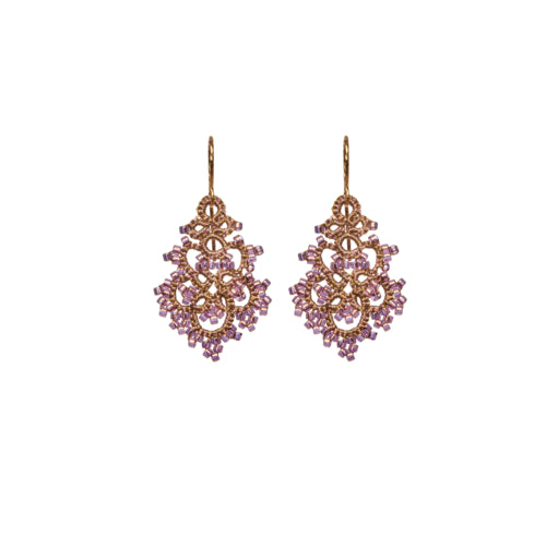 Lace Earrings: Raia in Purple