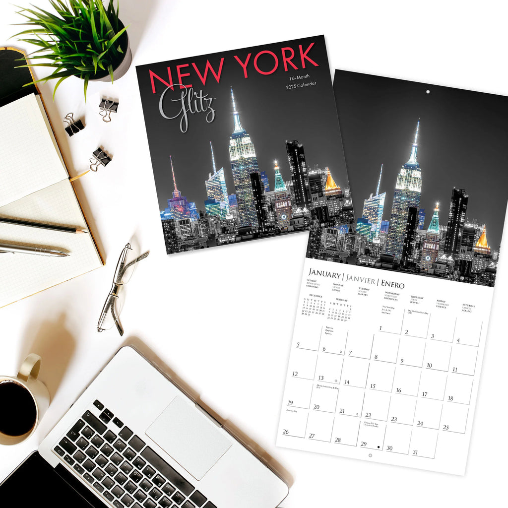 New York Glitz 2025 Wall Calendar