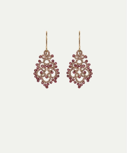 Lace Earrings: Garnet Dora