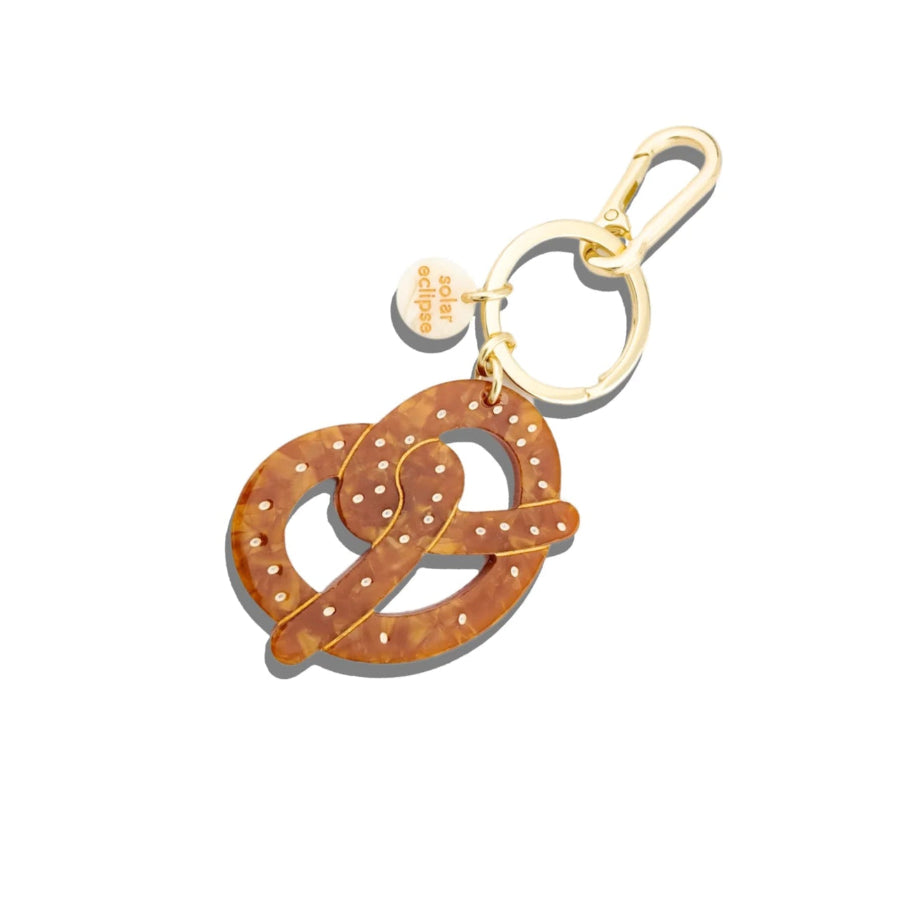 Hand-painted Pretzel Bag Charm + Keychain