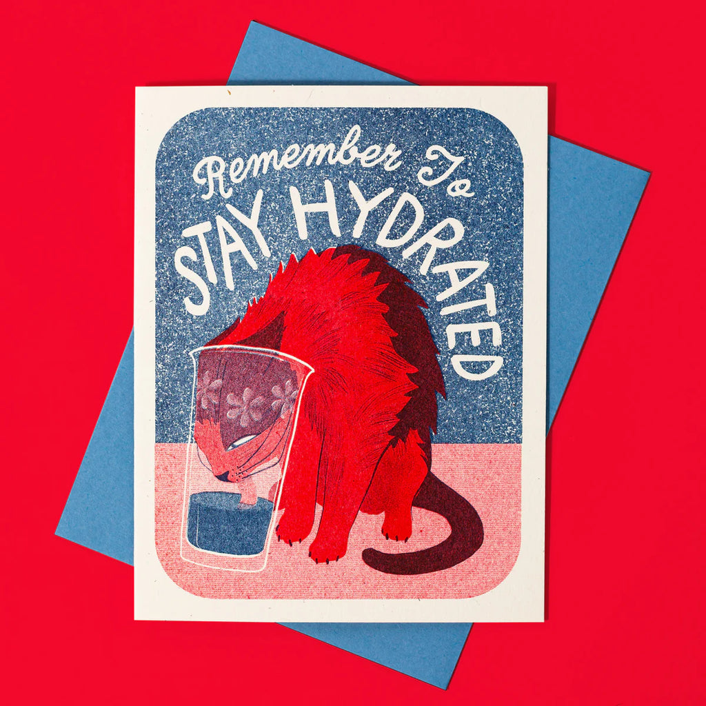 Stay Hydrated Risograph Greeting Card