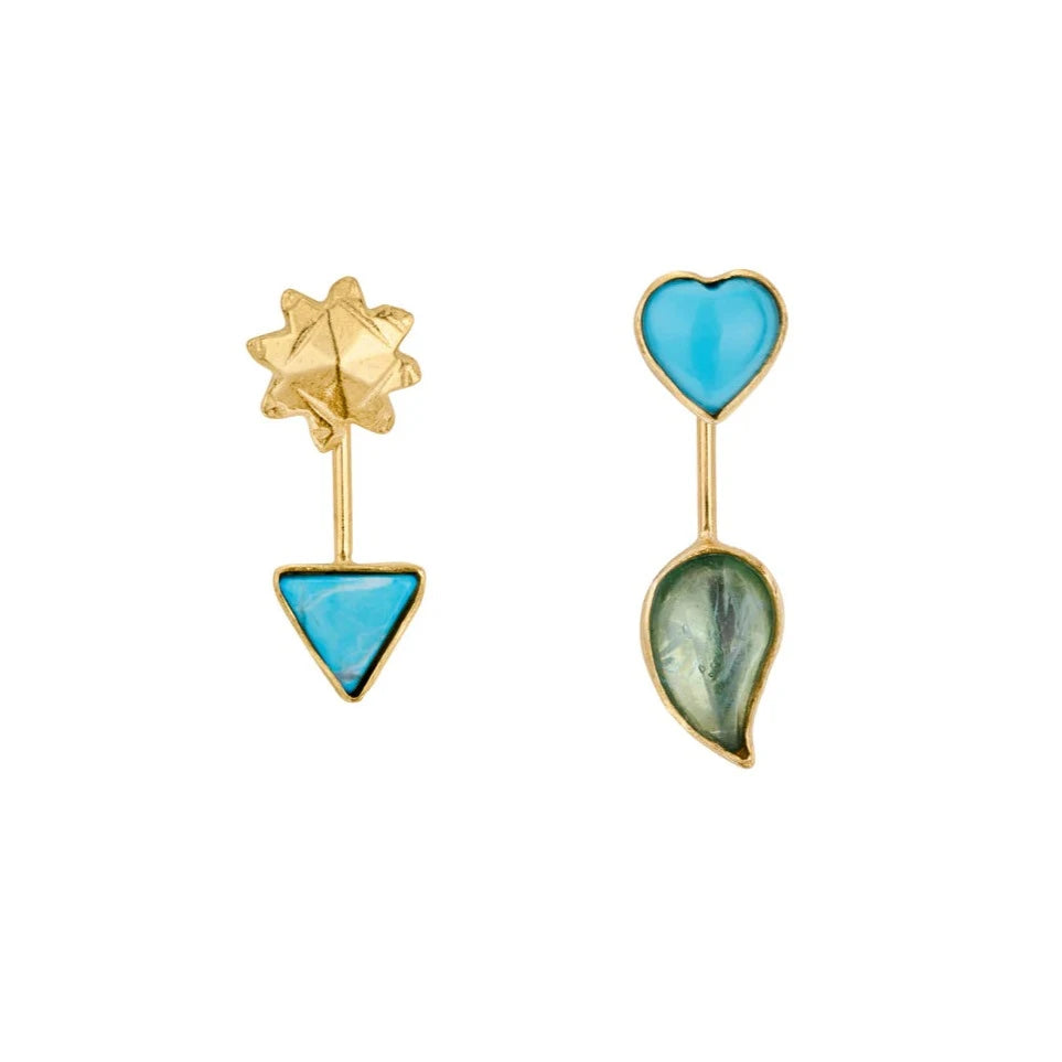 Aqua Detachable Drop Earrings