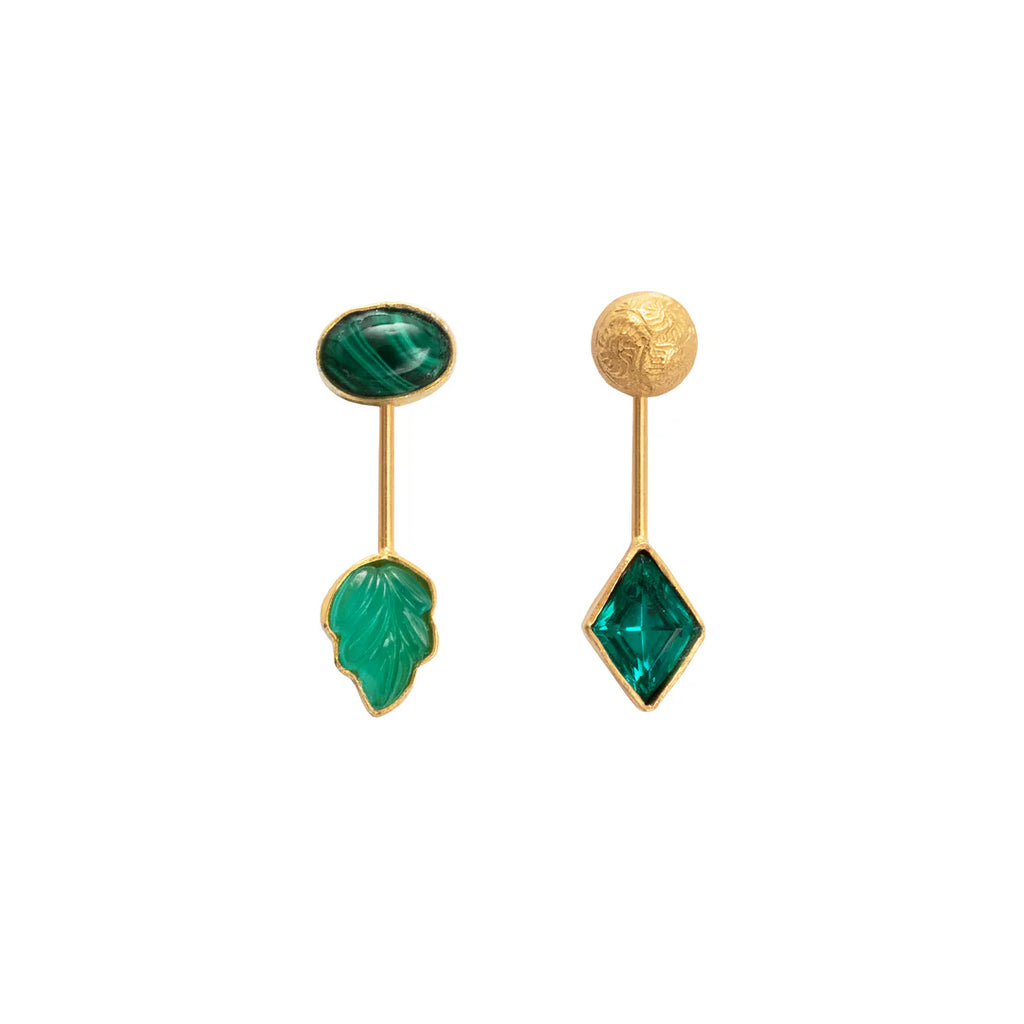 Green Detachable Drop Earrings