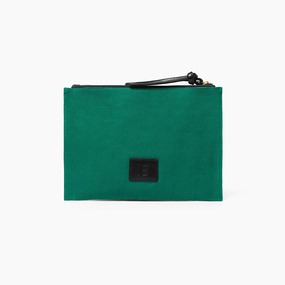 Poseidon Green Embroidered Pouch