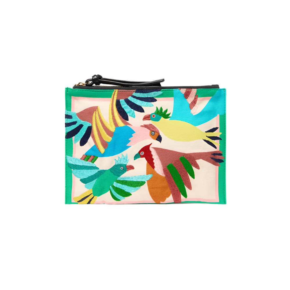 Voyage Multicolor Embroidered Pouch