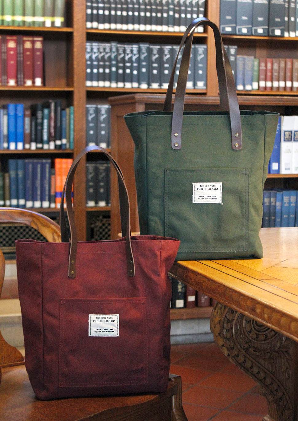 50〜60's ビンテージ　ヌバックレザー❗️ユニオンチケット❗️ Auburn Vintage NYPL Stamp Tote Bag | The New York Public Library Shop