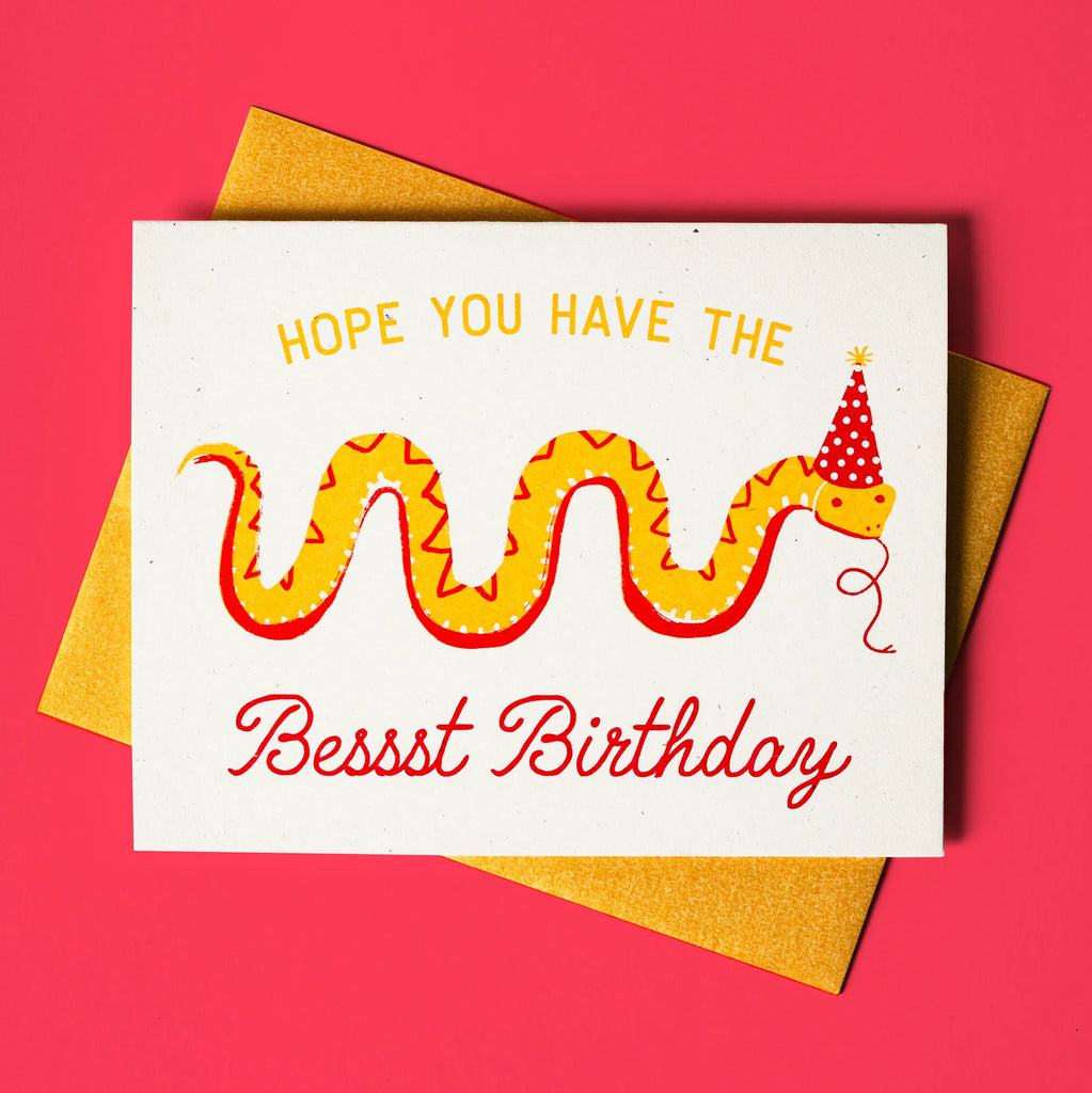 Bessst Birthday Snake Risograph Card