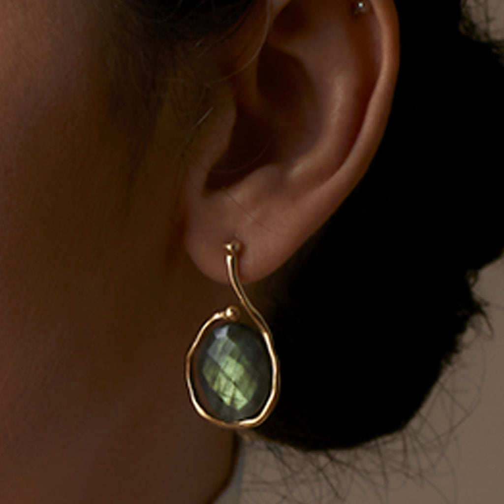 Saturn Bronze Labradorite Earrings