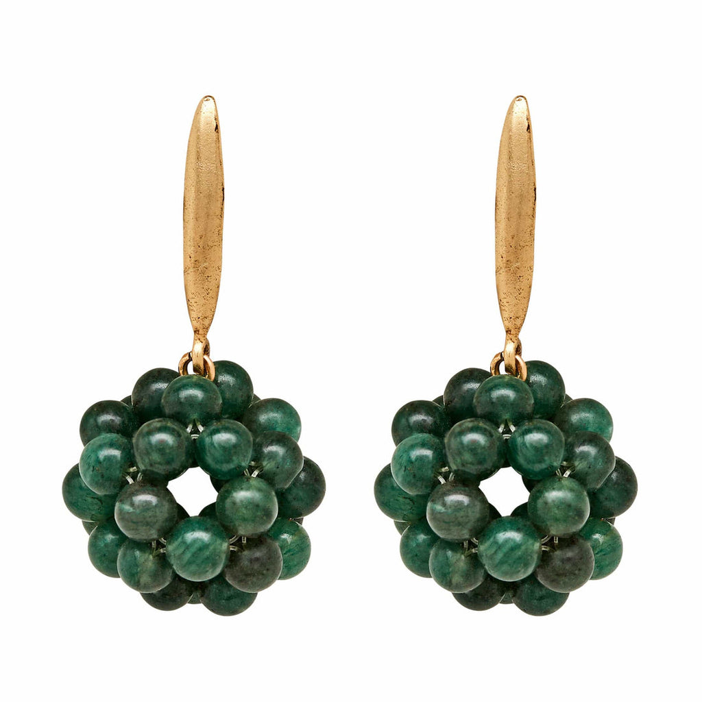 Beautyberry Bronze Grain Aventurine Earrings