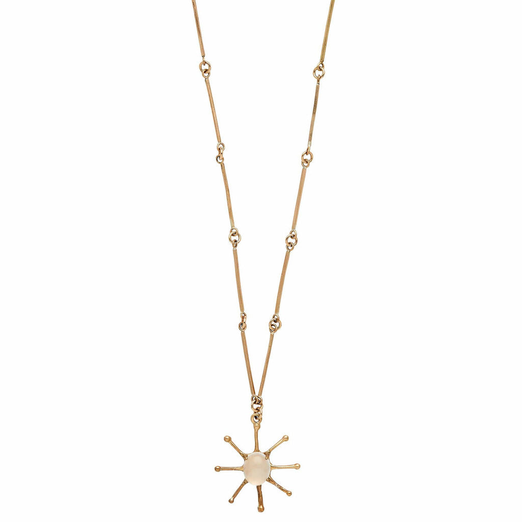 Stella White Quartz Bronze Necklace
