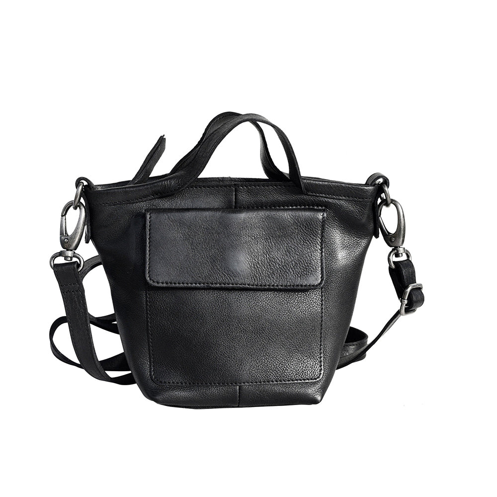 Mick V-Shaped Leather Crossbody Bag