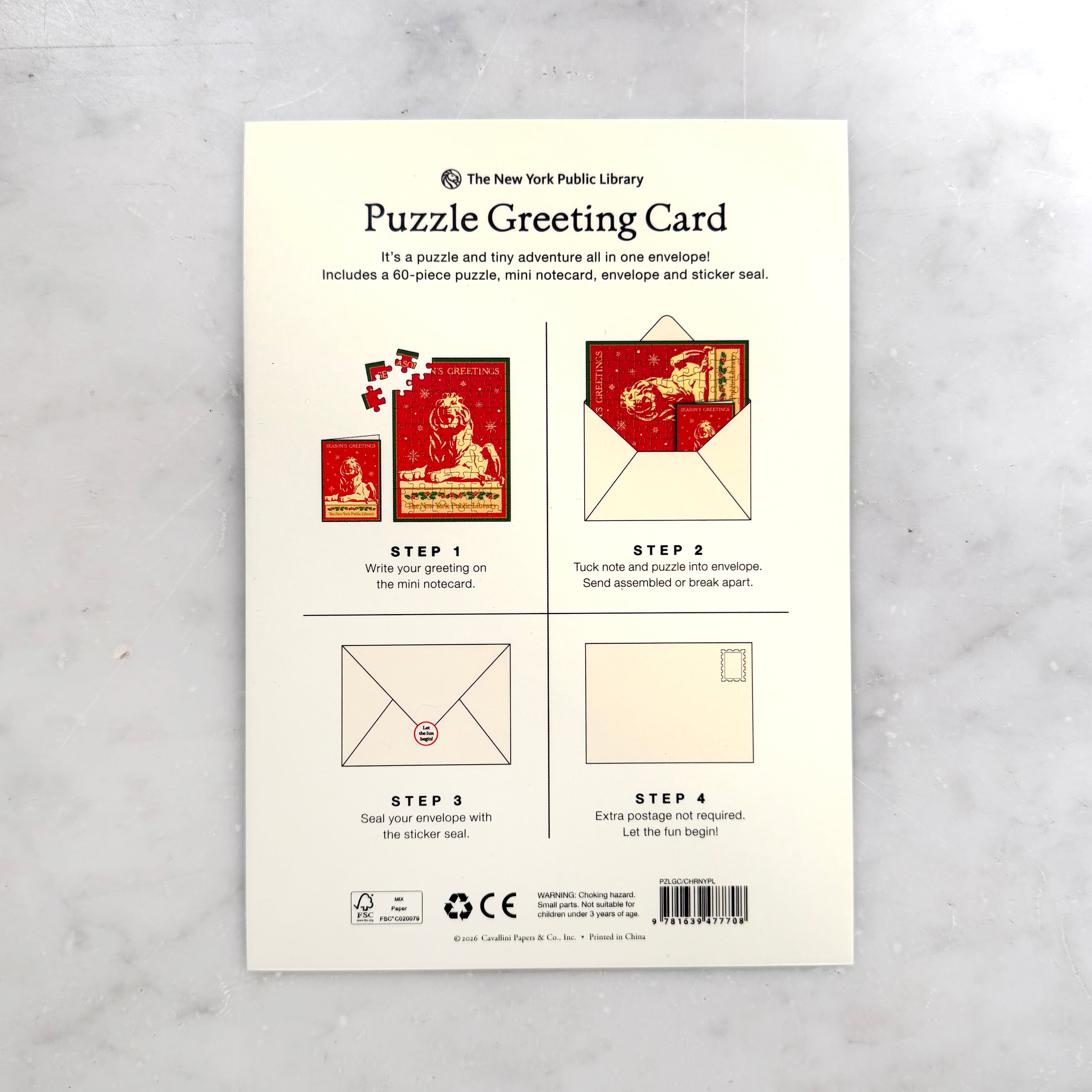 NYPL Lion Holiday Greeting Card Puzzle