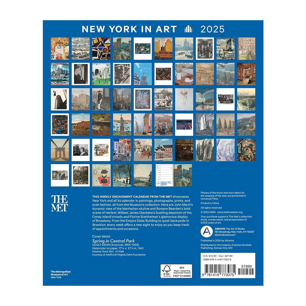 New York in Art 12-Month 2025 Engagement Calendar