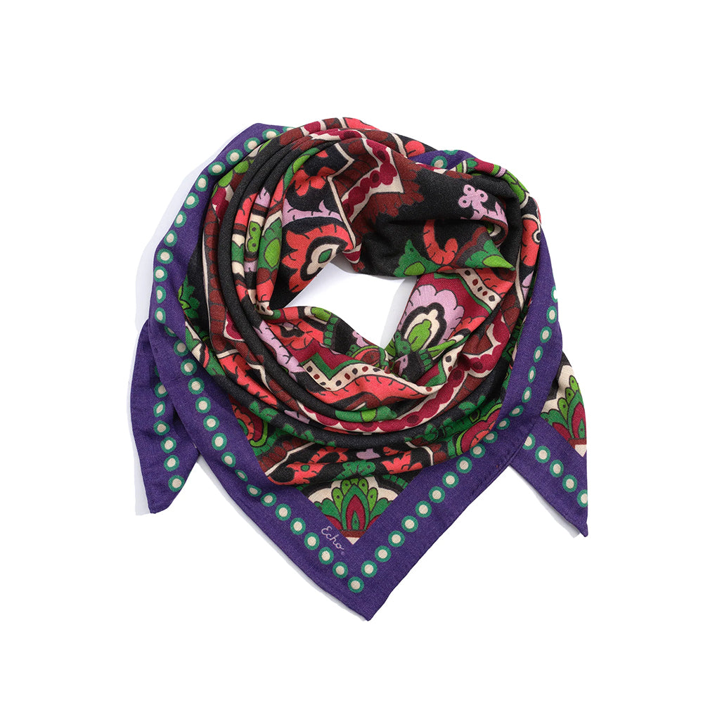 Paisley Medallion Wool-blend Square Scarf