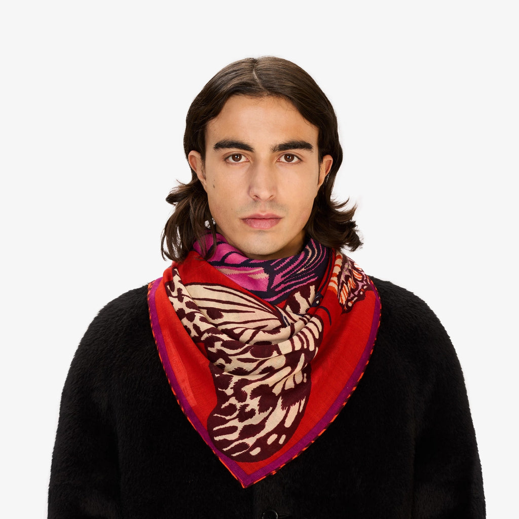 Papillons Wool Square Scarf | The New York Public Library Shop