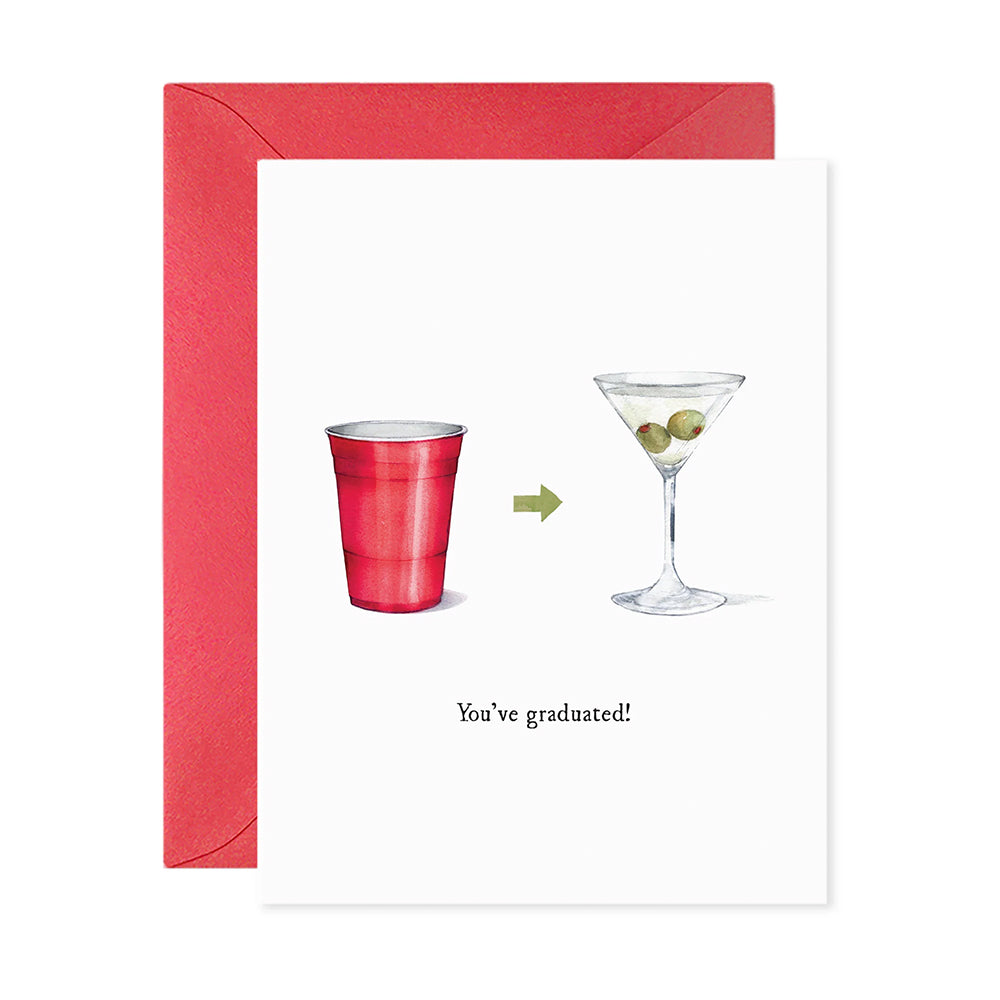 You've Graduated Martini Notecard