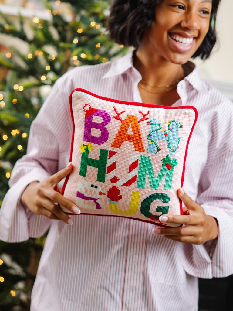 Bah Humbug Needlepoint Pillow