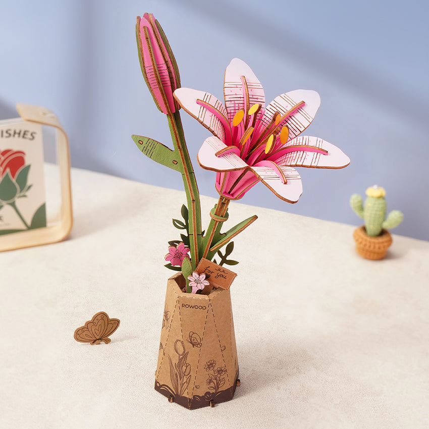 Pink Lily DIY Wooden Bloom Craft | The New York Public Library Shop