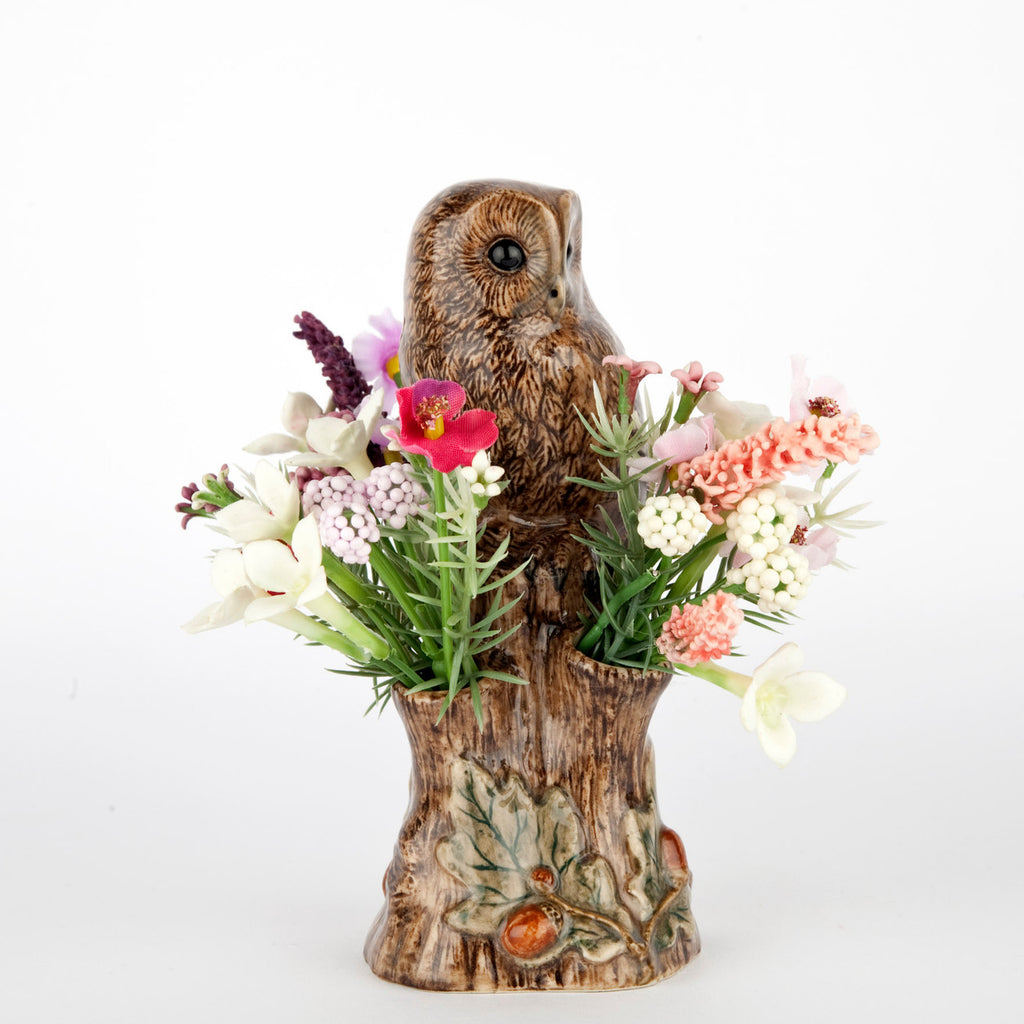 Tawny Owl Bud Vase